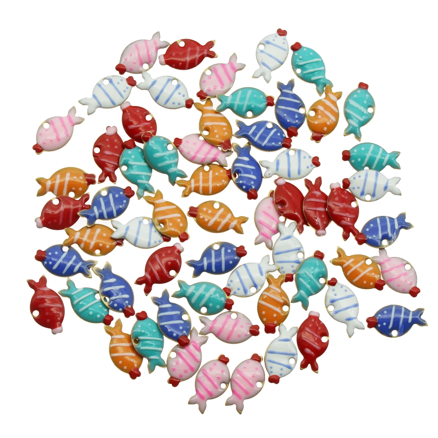 Модные ювелирные изделия, подвески в виде рыбки, позолоченные эмалевые Подвески в виде масляных капель, металлические ожерелья, серьги, подвески «сделай сам», 20 шт.