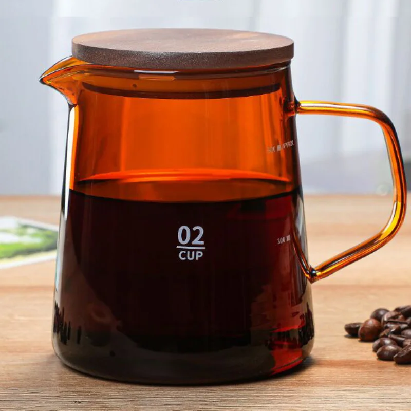 Кофейник стеклянный V60 портативный с деревянной крышкой | Дом и сад