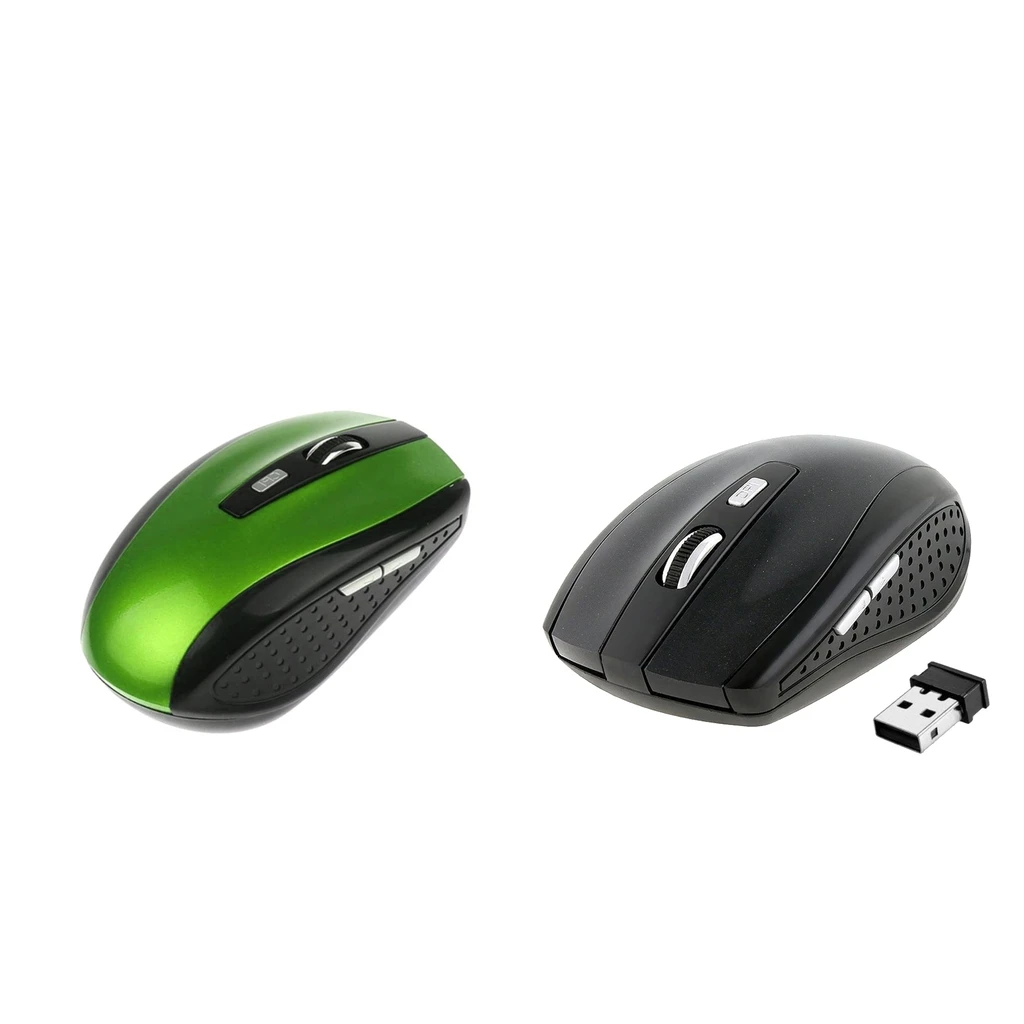 2 Packs 2.4GHz Wireless Optical Mouse USB 2.0 Receiver 6 Buttons 1800dpi Mice For PC Computer Laptop | Компьютеры и офис