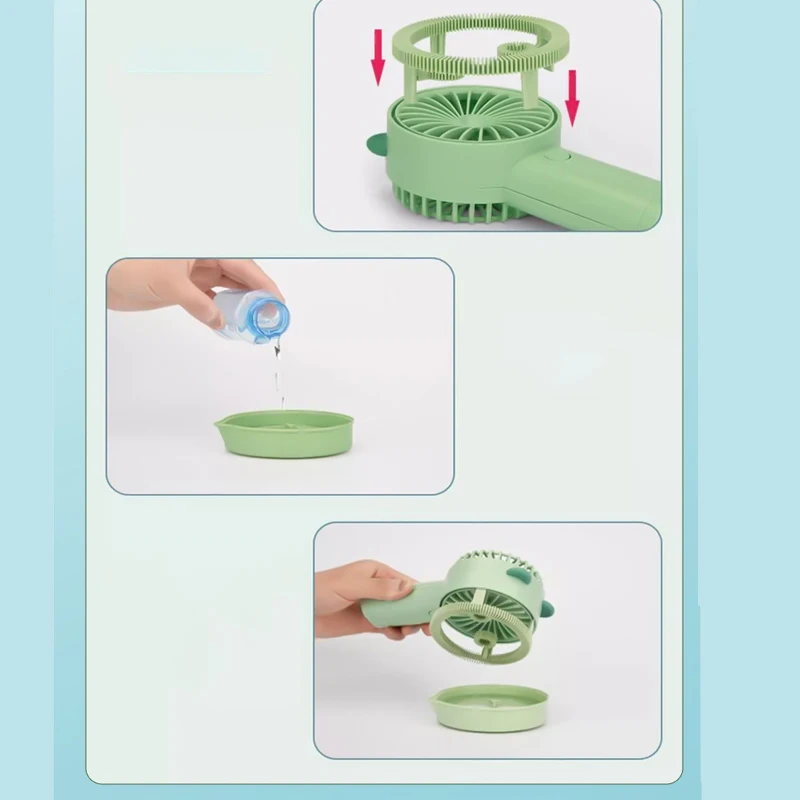 

Handheld Bubble USB Fan Desktop Small Air Conditioning Fan Built-in Battery Cartoon Bubble Air Cooling Fan For Outdoor Home