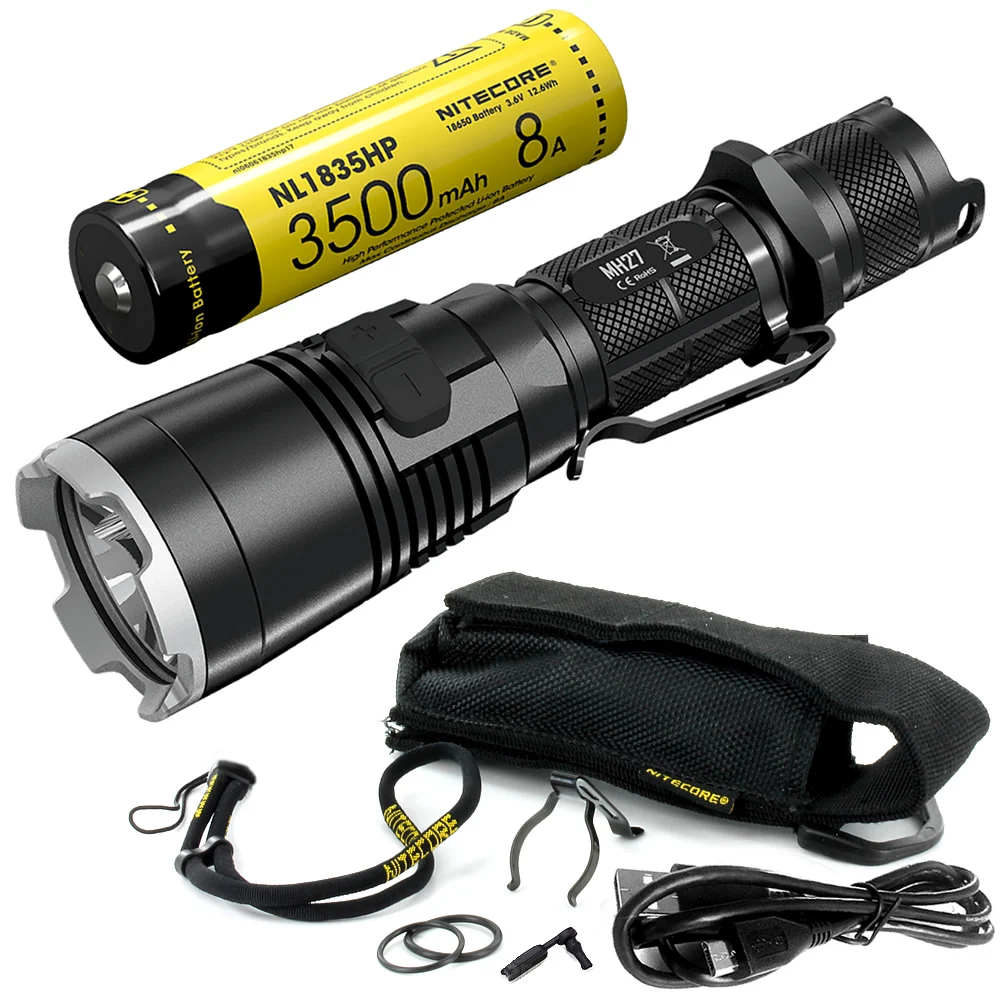 Распродажа NITECORE MH27 с 18650 перезаряжаемым фонариком CREE XP-L HI V3 1000LM RGB светодиодный яркий фонарь для повседневного использования