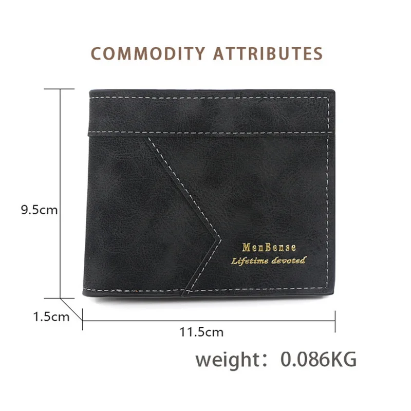 

Fashion Men's Wallet Money Bag Solid Color Leather Business Short Wallet Famous Vintage Walltes Multi-card Soft Purse Coin Bag