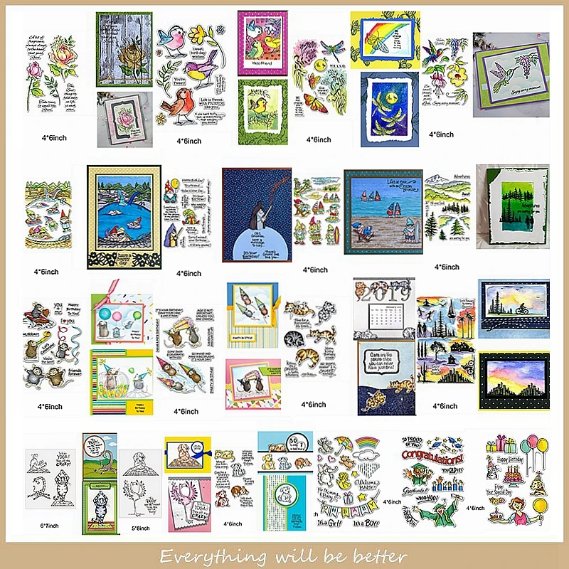 

Santa Animals Human Tree Old Man Bird Flower Letter Sentence Alphabet Clear Silicone Stamps Hot Template Make Cards Scrapbook