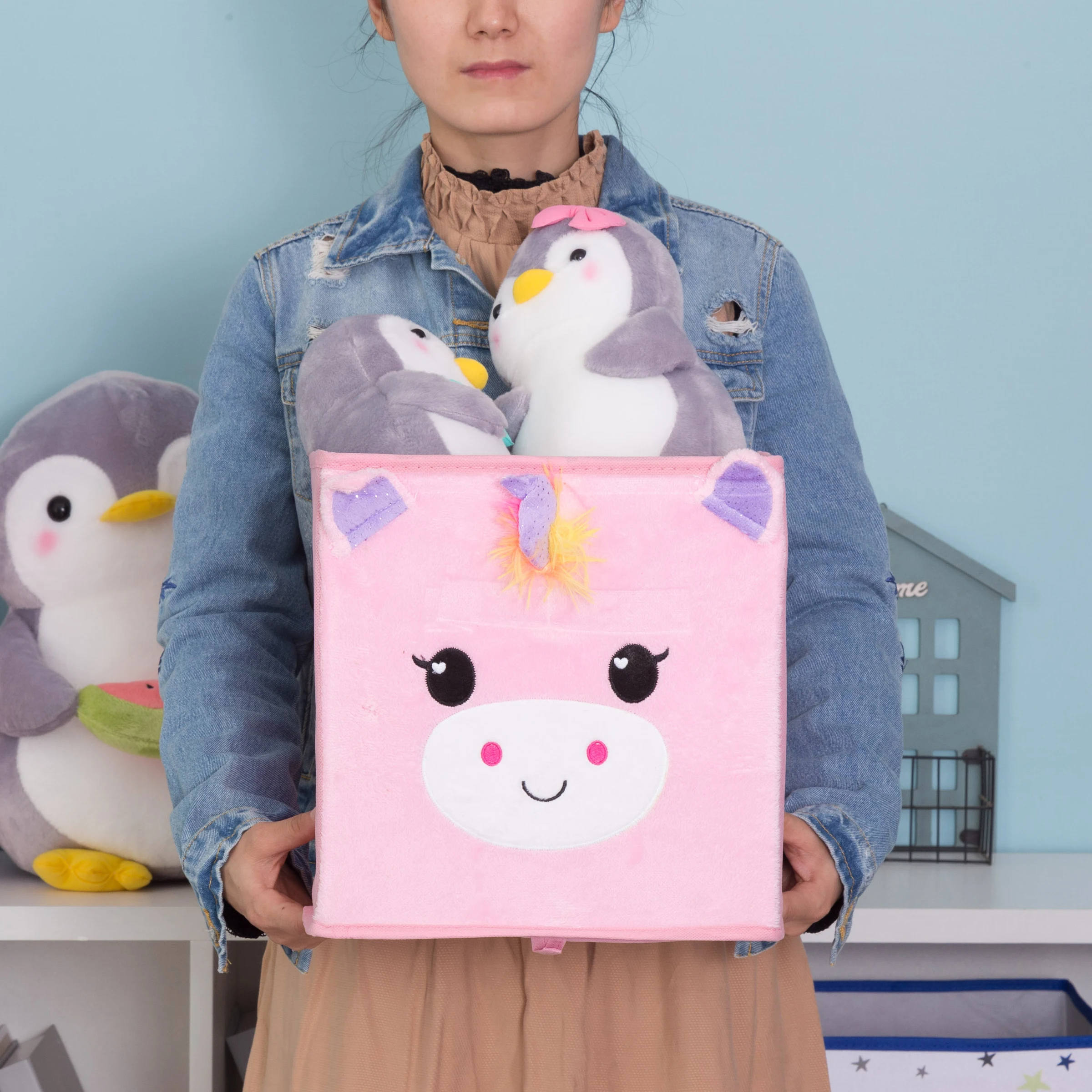 Складная Нетканая коробка для хранения Haojianxuan сундук и шкаф детских игрушек с