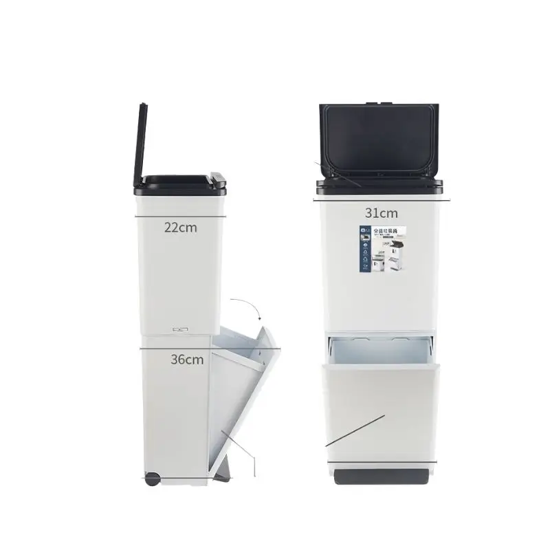 

Двухслойная кухонная мусорная компостная мусорная корзина, контейнер для хранения отходов, мусорная корзина, кухонный держатель, мусорная ...