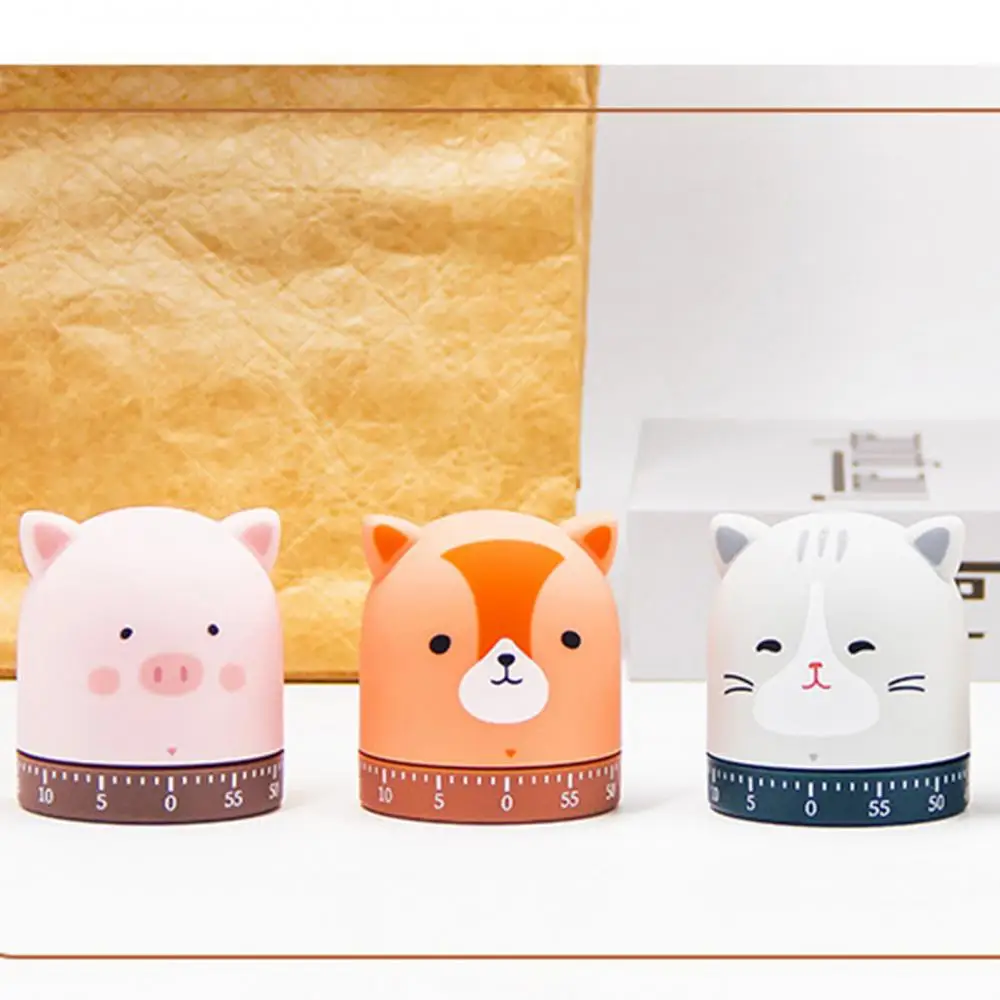 Cartoon Piggy/Cat/Fox Cooking Kitchen Timer Countdown Mechanical Alarm Clock for Home Baking Frying Tools | Дом и сад