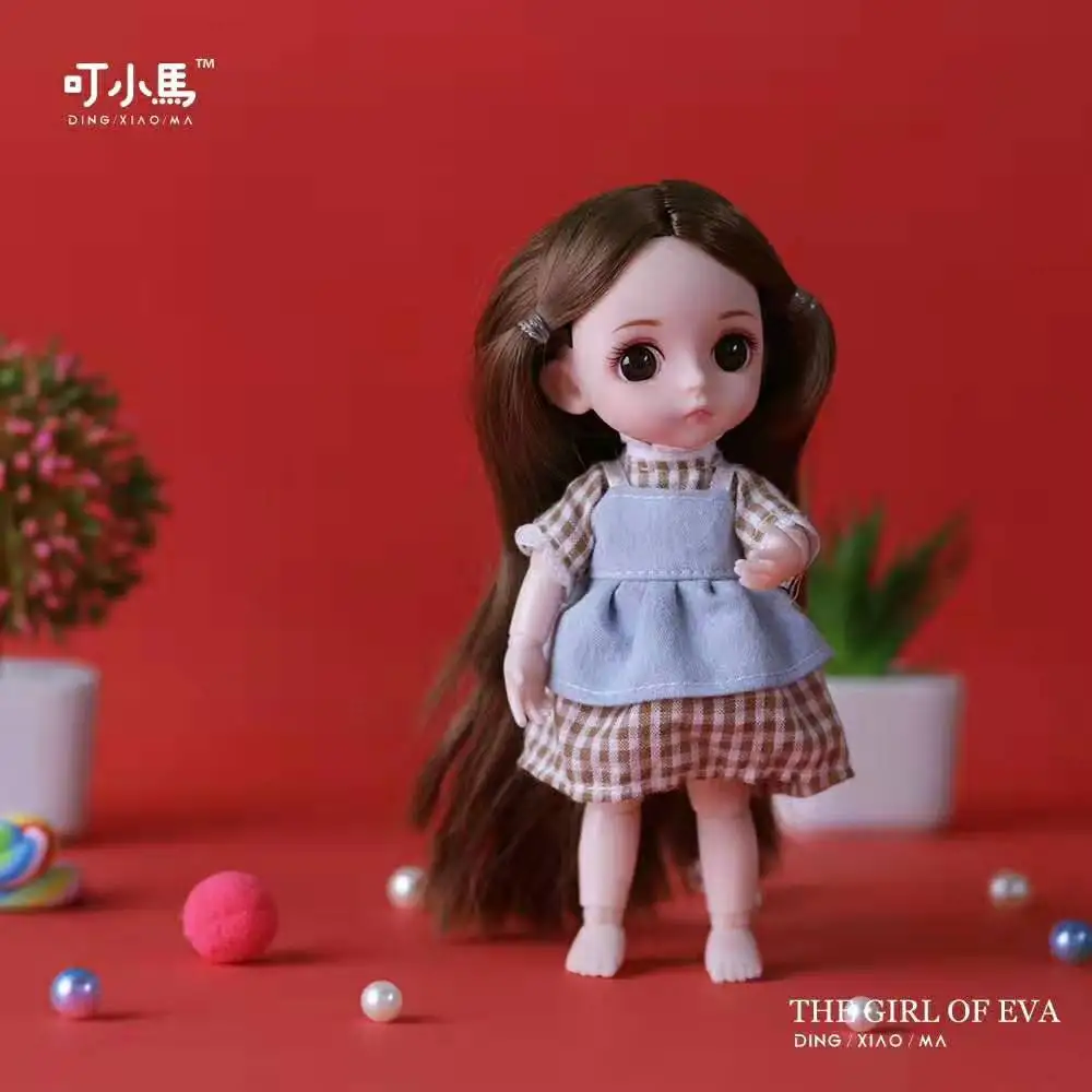 Новинка 15 см Мульти-шарнир BJD кукла с одеждой Модная Кукла игрушка Мульти-шарнир мини игрушки подарок для девочек мягкое тело - Цвет: nobox-C