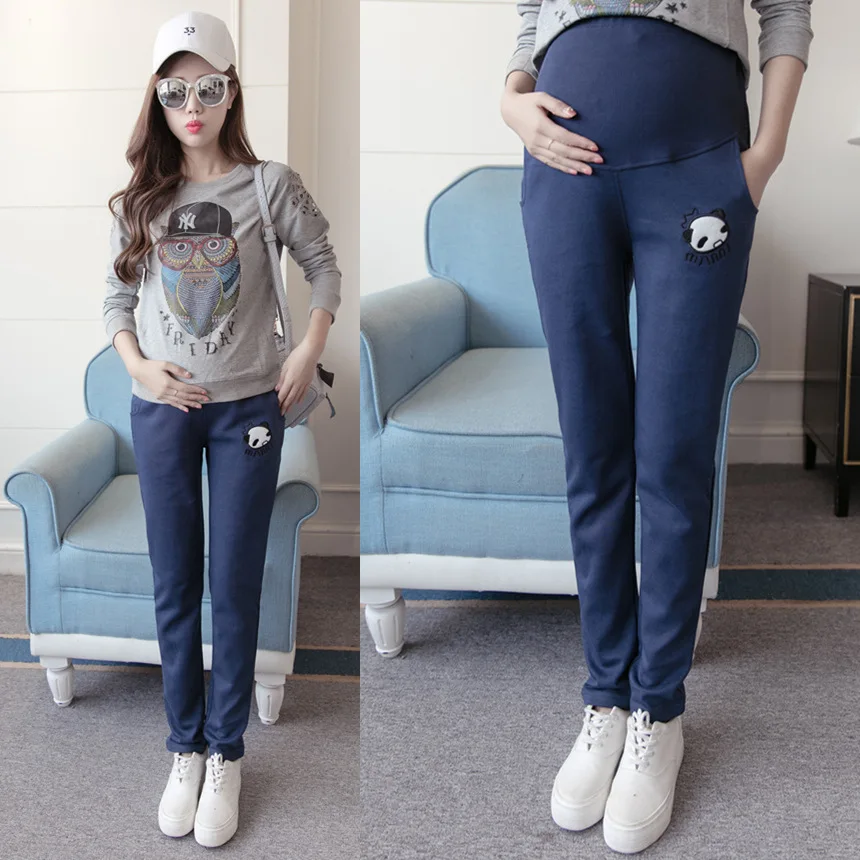 

Pregnancy Women Trousers Thin Outerwear Sweatpants Slim-fit Maternity Leggings Soft Cotton Pants High Waist Premama Clothing