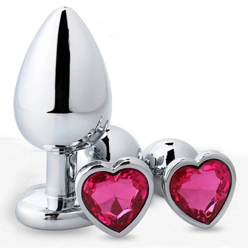 Анальная пробка 3 размера анальная из нержавеющей стали с кристаллами Анальный