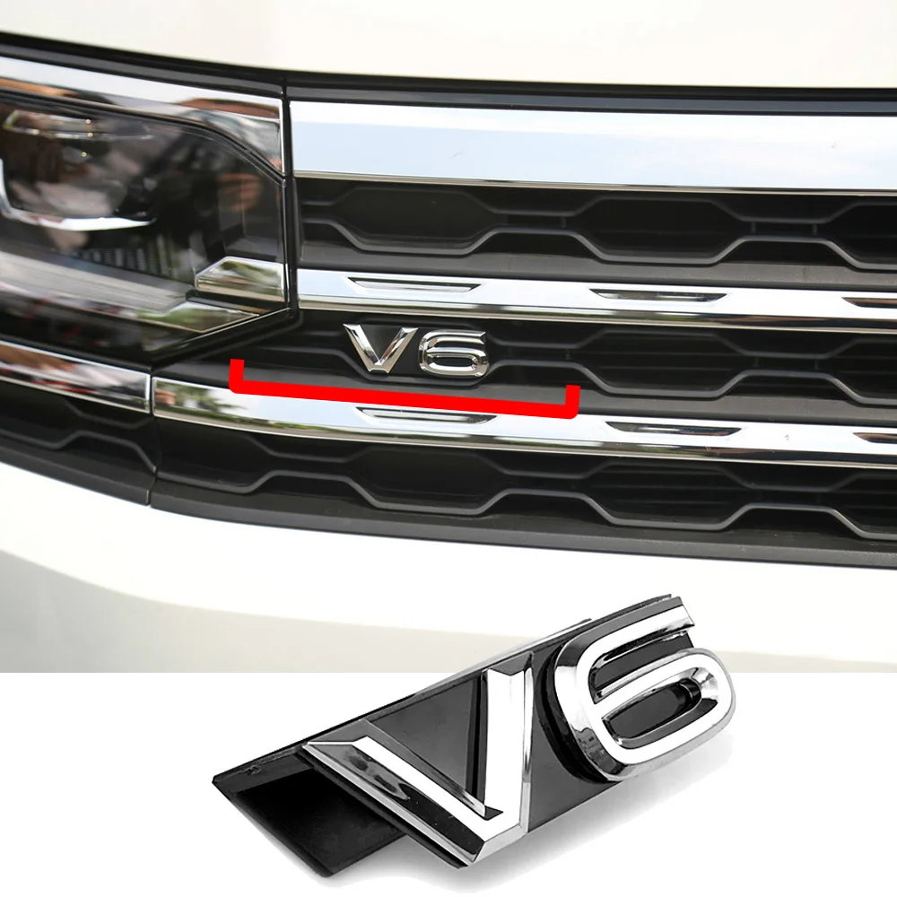 Передняя решетка для автомобиля модель V6 эмблема наклейка с логотипом Volkswagen VW