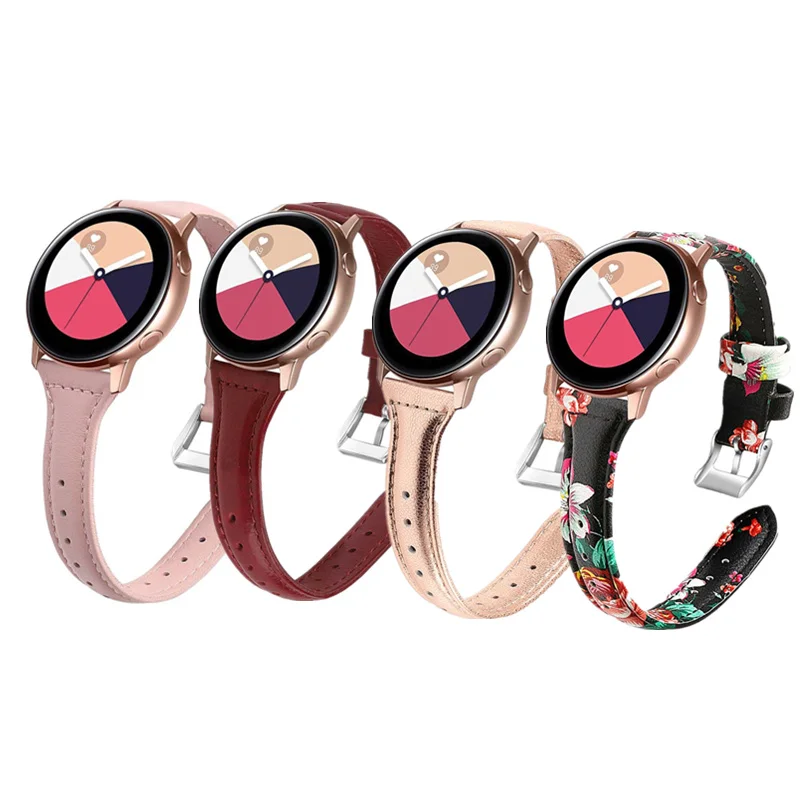 

20mm 22mm Fashion Leather Strap for Samsung Galaxy Watch Strap Wrist Band Leather Replacement Strap Galaxy Watchband