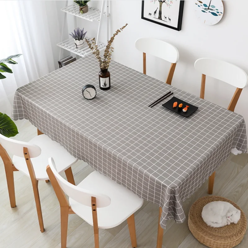 

Printed Ironproof And Dustproof Nordic Pastoral Style No-Wash INS Web Celebrity Fabric Plaid Cotton Linen Table Cloth