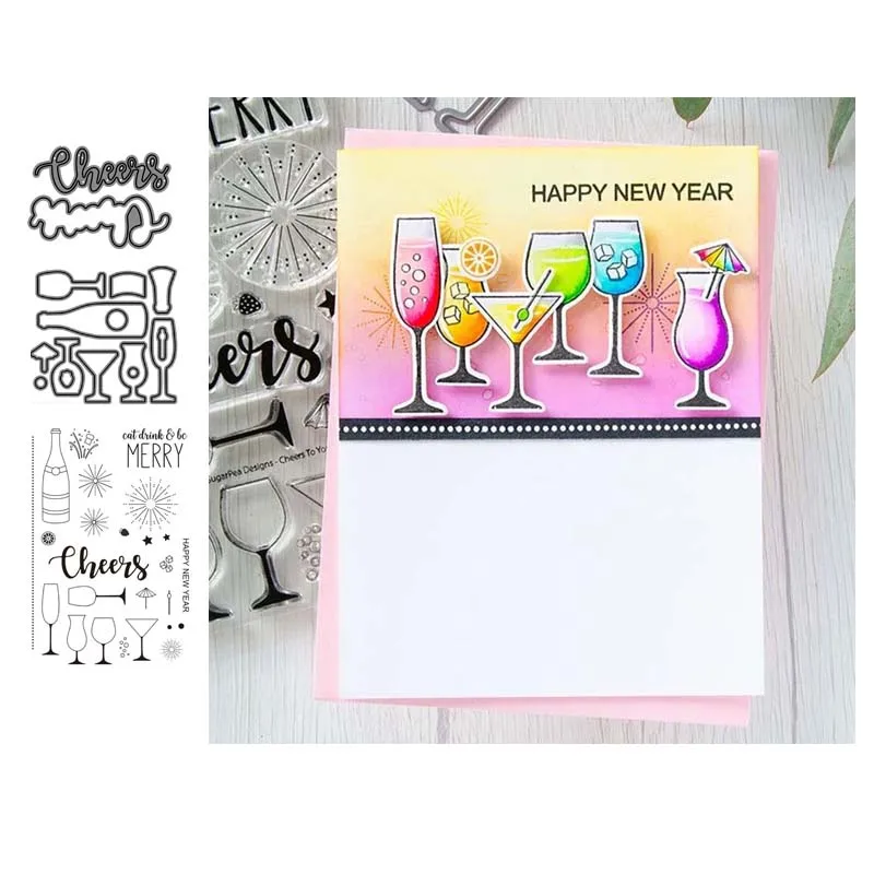 Cherrs вам металлический Трафаретный вырубной штамп и прозрачные наклейки