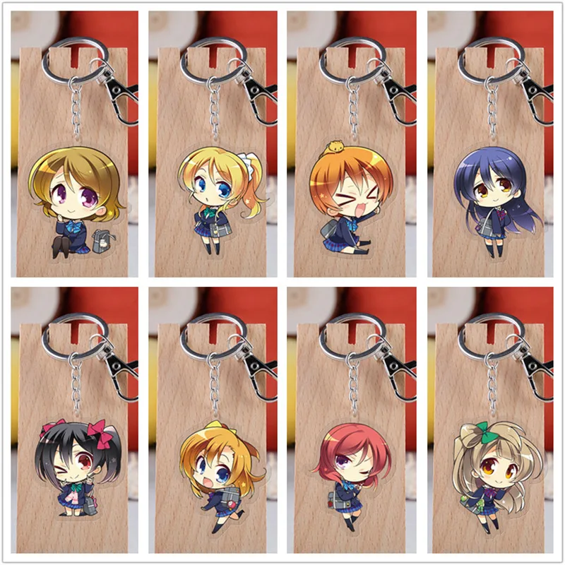 10 шт. акриловые игрушечные брелоки Love Live Брелок для ключей с двусторонней