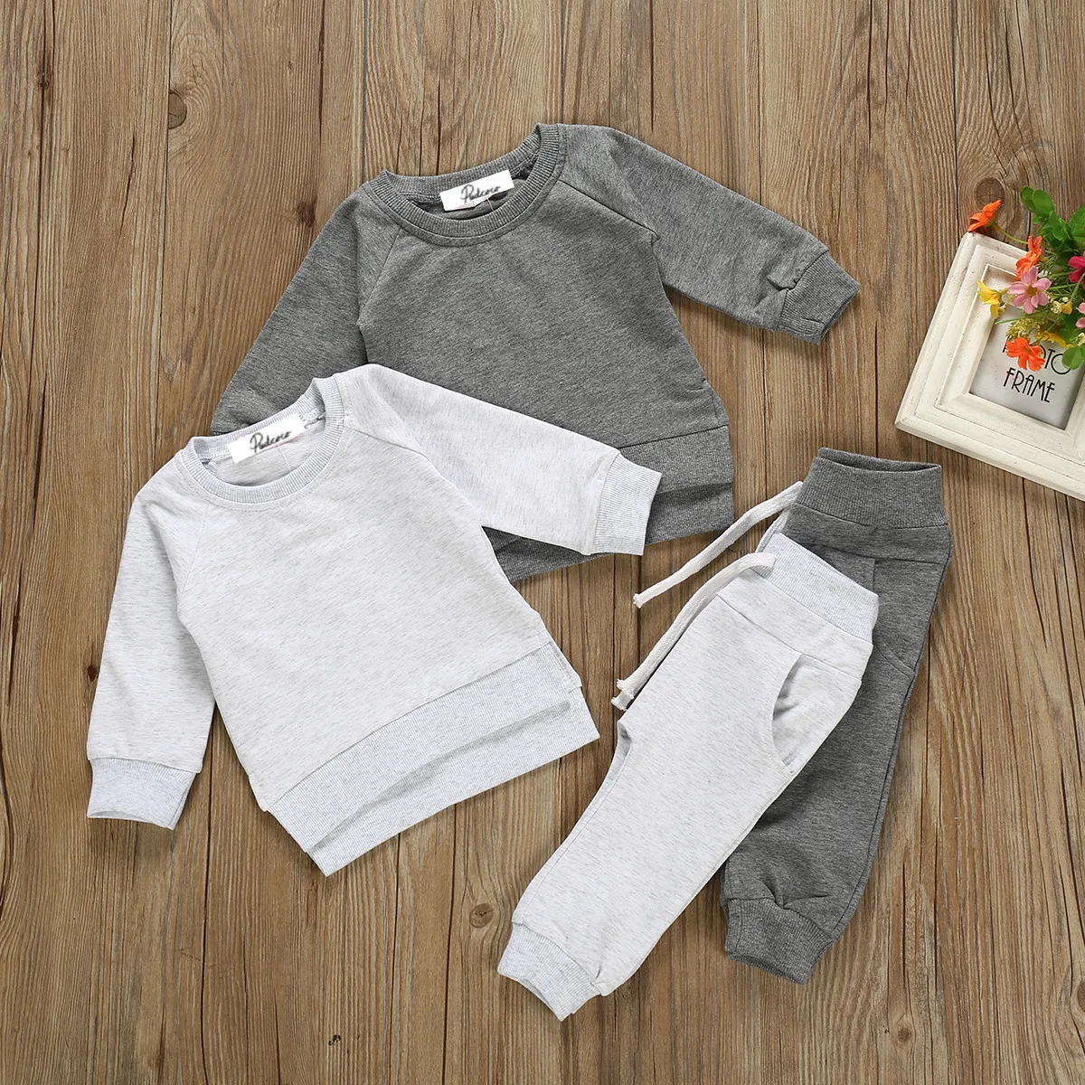 Newborn Baby Boy Clothes Set 2020 Spring Winter Long Sleeve Solid Sweatshirt Shirts +Pants Outfits 2Pcs Boys Tracksuits |