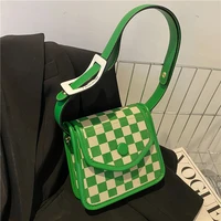 crossbody bag for woman checkerboard bag canvas 2021 new female casual shoulder bag for girls underarm bag small square handbag