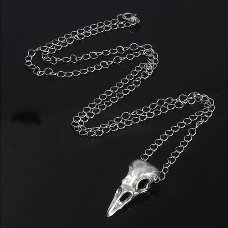 Ожерелье с кулоном в виде головы ворона и костей ожерелье для мужчин женщин кулон