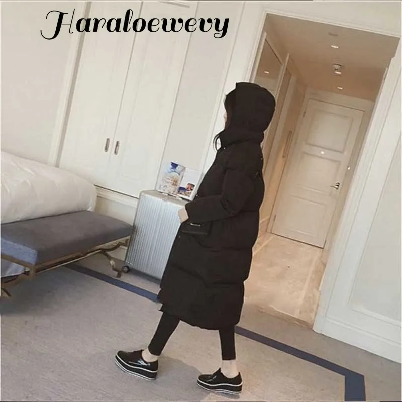 Женский пуховик 2019 зимняя женская куртка Модное Длинное пуховое пальто с