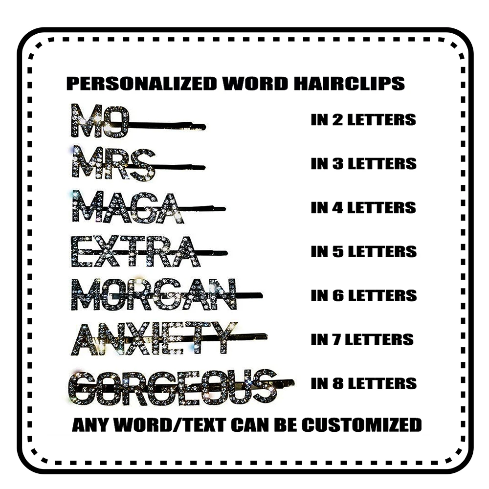 DOBLING пользовательские заколки для волос персонализированные буквы женские