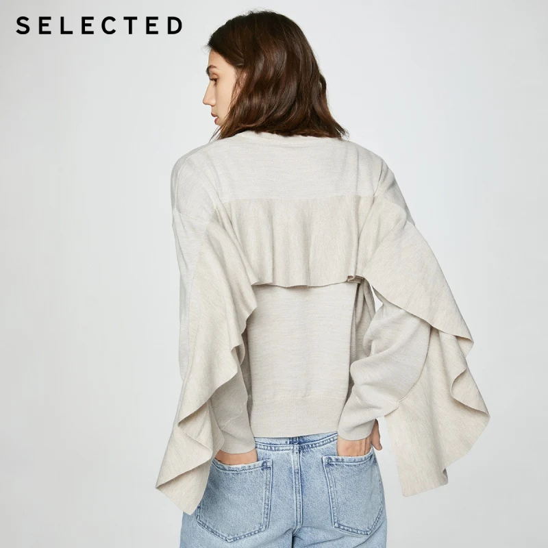 

SELECTED Women's New Falbala Winter Loose Sweater Containing Wool S|420424002