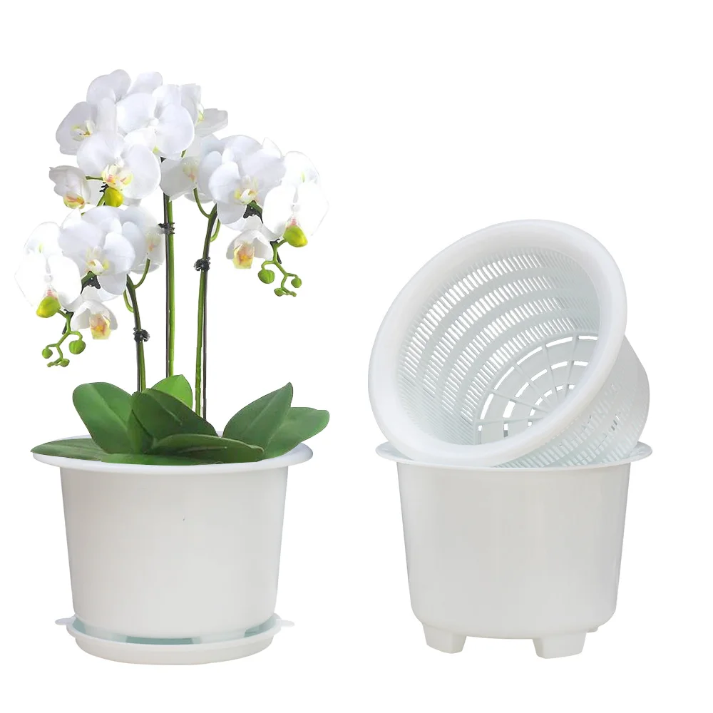 Пластиковые цветочные горшки Meshpot с отверстиями двухслойный горшок для домашних