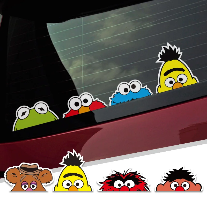 

Noizzy Cartoon Peeping Family Locker Kids Fun Cute Car Sticker Auto Decal Vinyl Reflective Rear Windshield Tuning Car-Styling