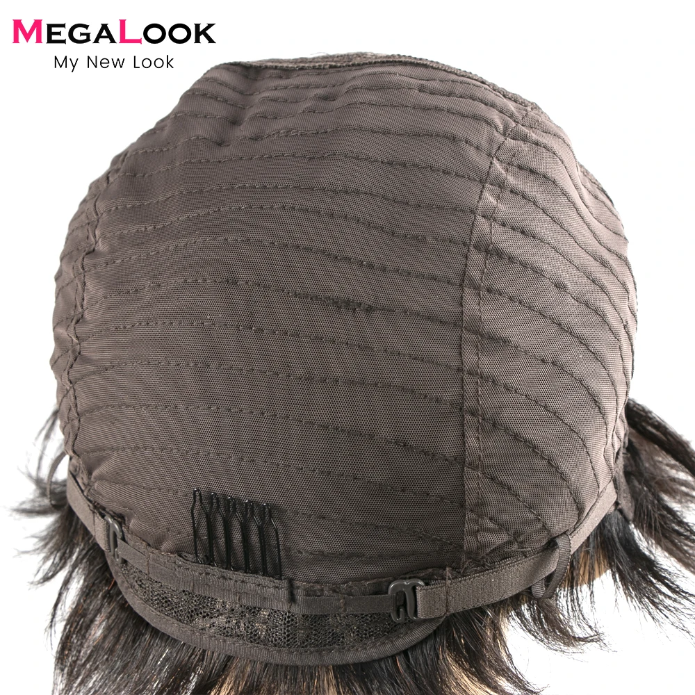 Парики для женщин с коротким Бобом парик Megalook Remy бразильский прямыми волосами