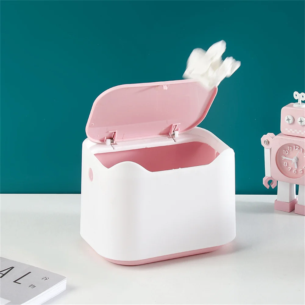 

Mini Desktop Multifunctional Trash Can Home Car Storage Bucket Accessories With Lid Garbage Bin Nordic Style Living Room Office