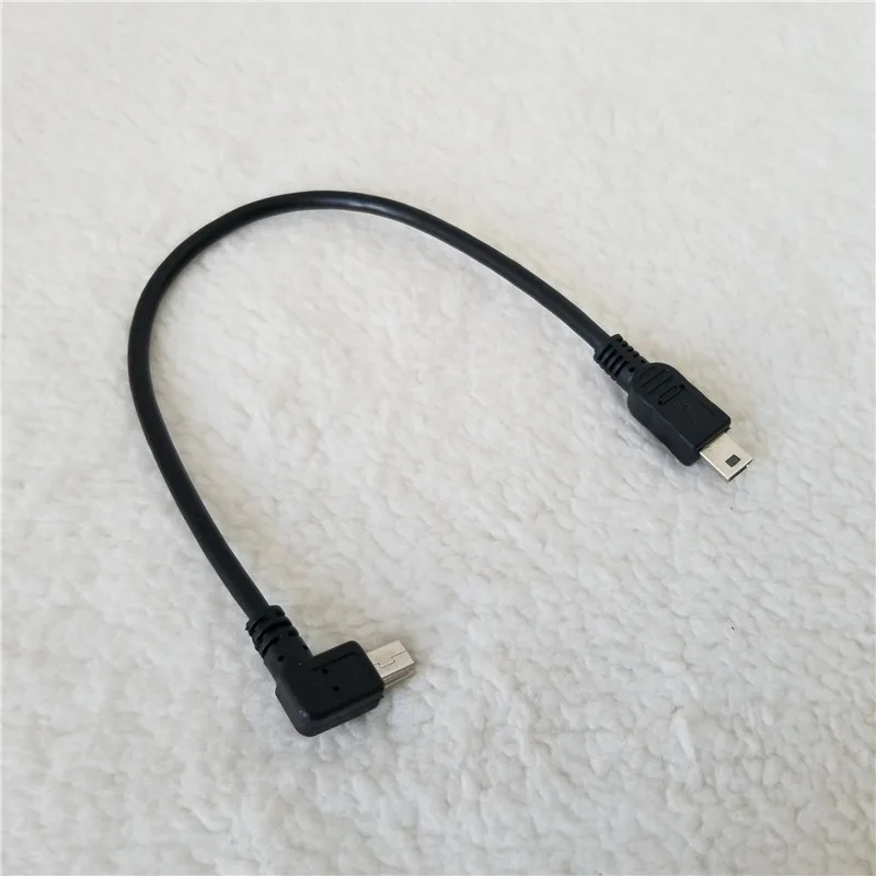 

Кабель для передачи данных Mini USB, угловой, 90 градусов, 5 контактов, Удлинительный провод для камеры, телефона Android, черный, 25 см