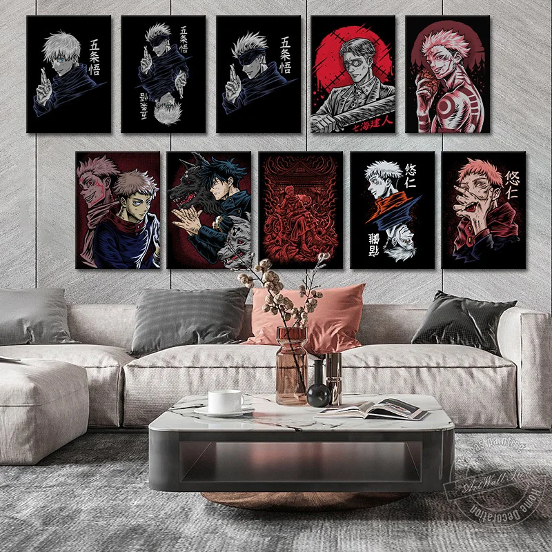 

Jujutsu Kaisen Anime Poster No Frame Canvas Painting Home Decor Itadori Yuji Gojo Satoru Canvas Art Wall Picture for Living Room