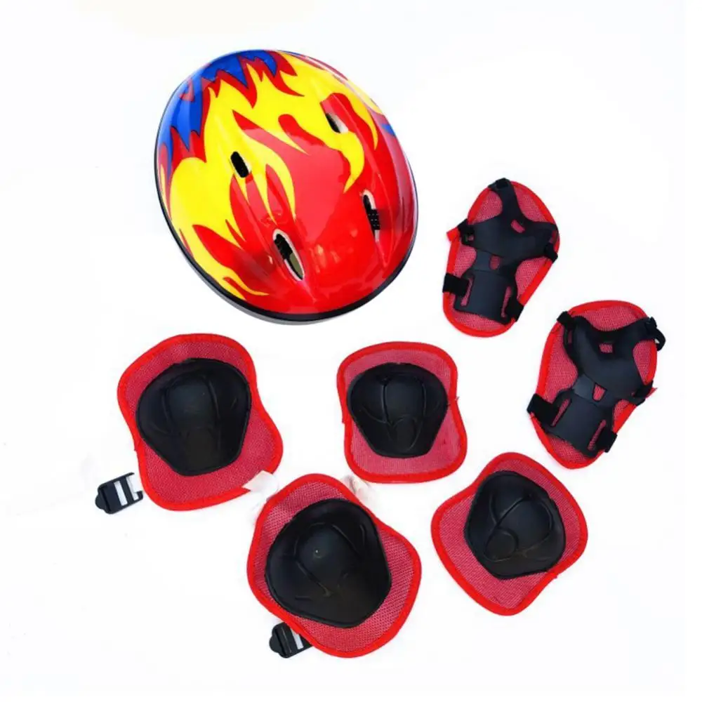

7Pcs Children Bike Cycling Skating Helmet Knee Elbow Wrist Protective Guard Pad