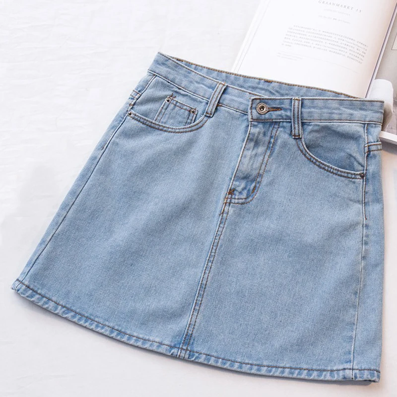 Женская джинсовая мини-юбка с высокой талией из хлопка - купить по выгодной цене |