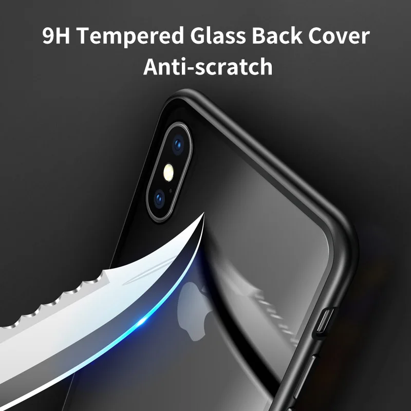 KINBOM 360 чехол для телефона iPhone XR X XS Max 5S с магнитной адсорбцией металлический 7 8 6S Plus