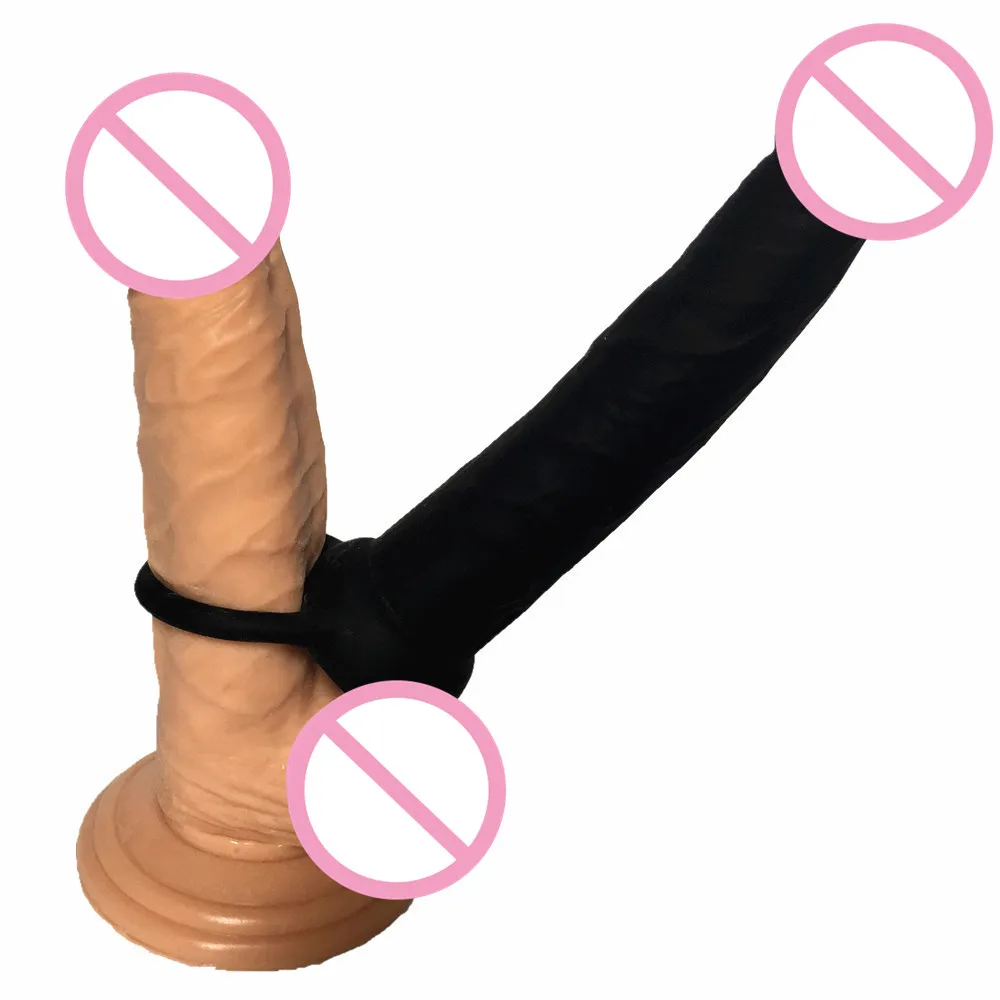 Fantasy 5 дюймов двойное промбер проникающее ремешок на любовь всадник силиконовый