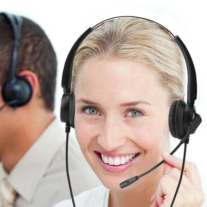 4-Pin RJ9 Call Center Office Noise Cancelling Corded Headset Headphone With Microphone | Электроника