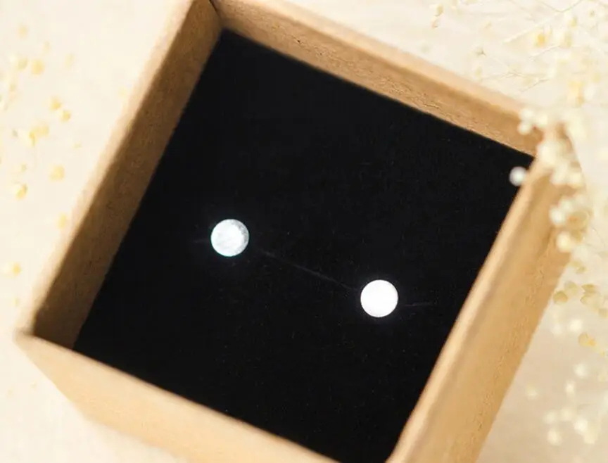 

100% 925 Sterling Silver Prevent Allergy Round Stud Earrings for Women Wedding Earrings Jewelry Accessories Brincos B016