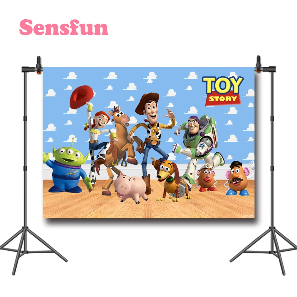 Sensfun История игрушек фон для детей персонаж небесно голубые облака настенный с