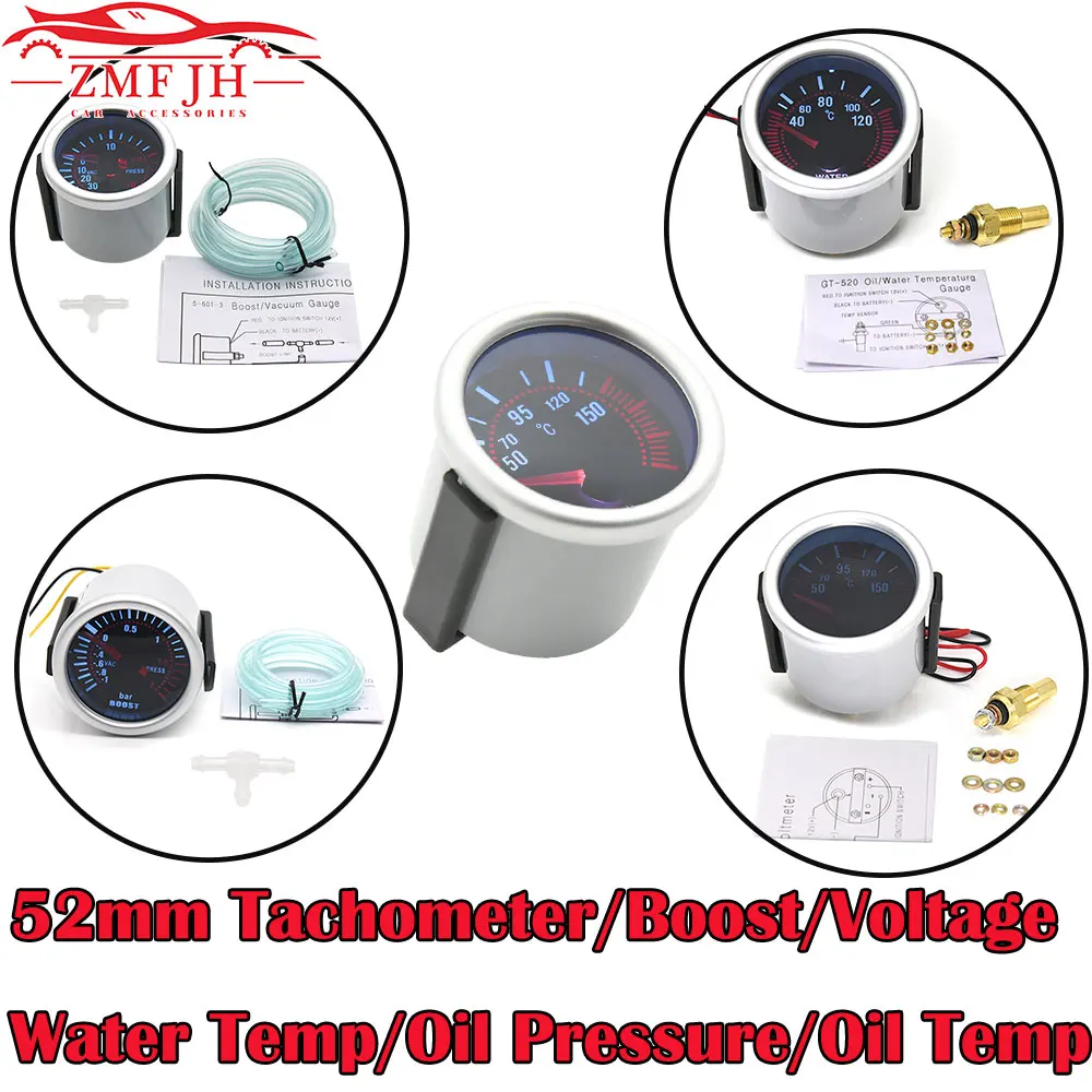 Тахометр для измерения температуры воды вольтметр 52 мм измеритель оборотов в