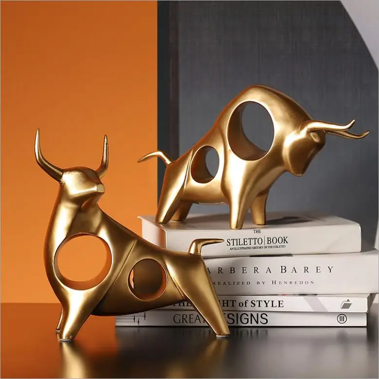 

Nordic creative simulation animal model bullish hollow creative resin decoration living room bedroom porch desktop