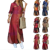 new arrival 2022 spring and autumn new ladies dress style fashion sexy printed shirt long dress woman clothing dropshipping