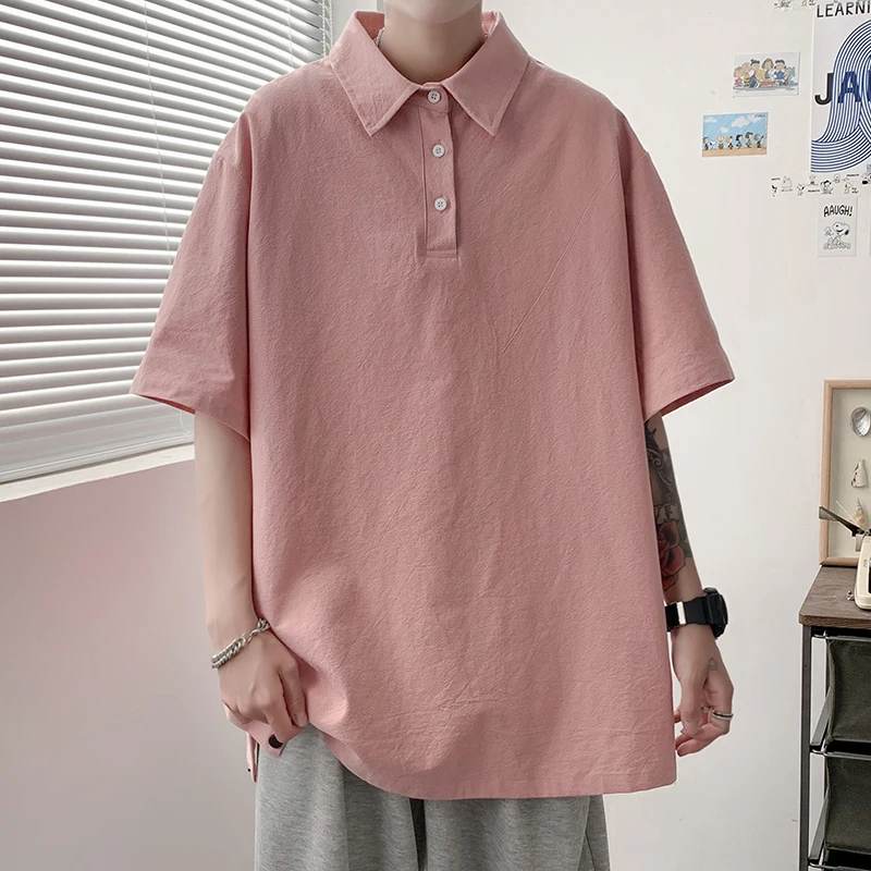 

Men's Summer Half-Sleeved Short-Sleeved Polo Shirt, Pure Cotton Solid Color, Simple Personality, Youthful Vitality, Youth Style,