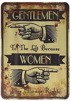 metal tin signs gentlemen to the left because women are always right wall lron poster for bar pub club tin platesation