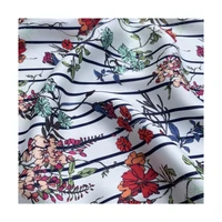 width 59 printed glossy acetate like chiffon fabric by the half yard for dress shirt material