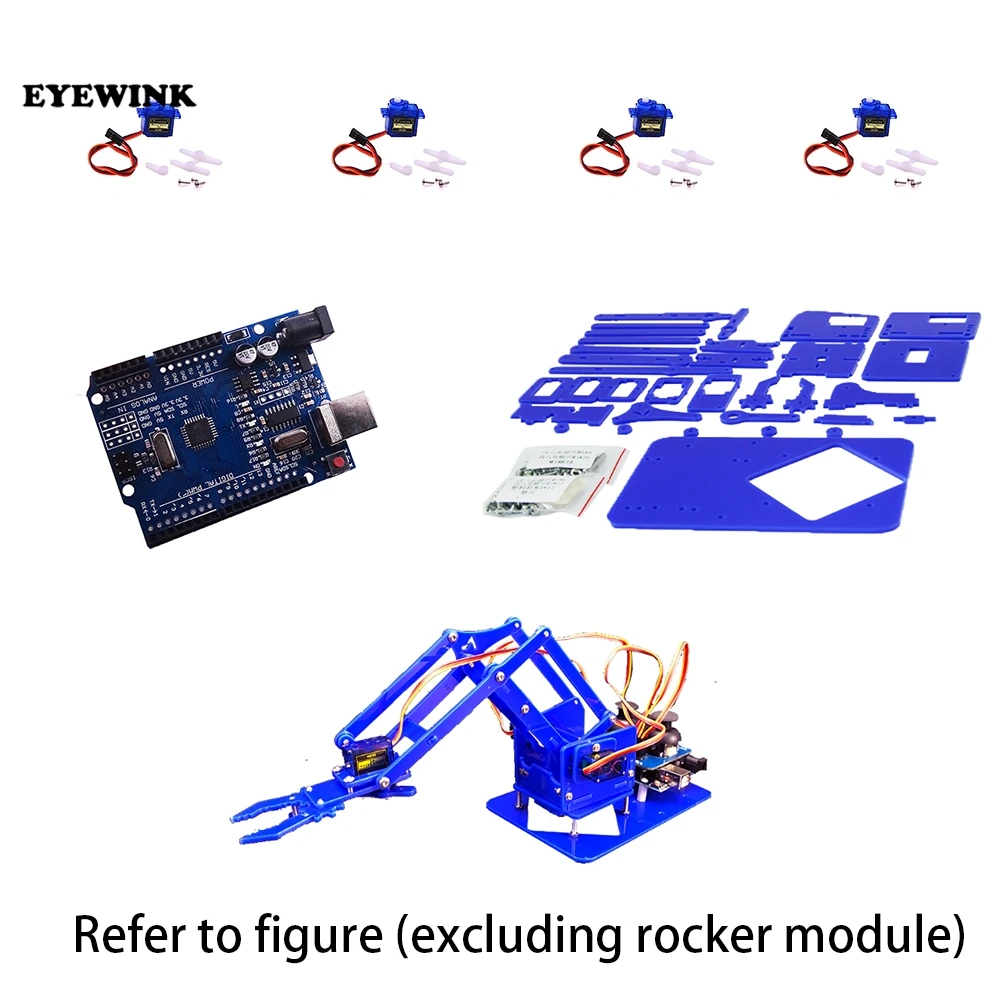 Diy Роботизированный рычаг коготь комплект для Arduino R3 высокая твердость акрил