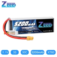 zeee 3s lipo battery 11 1v 50c 5200mah xt60 plug for rc car helicopter quadcopter boat rc airplane