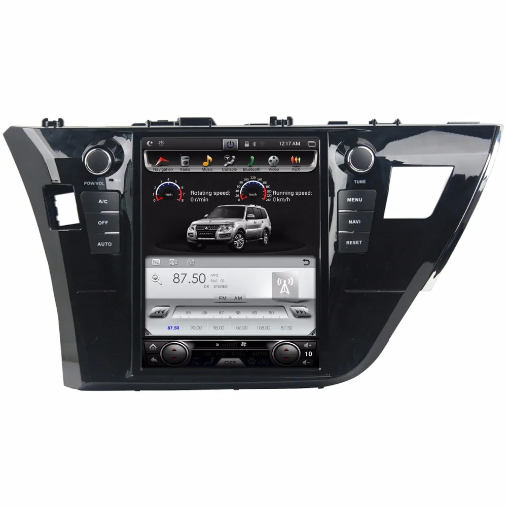 Автомобильный DVD плеер в стиле Tesla Android 8 1 GPS радио для Toyota Corolla 2013 2017 PX6 4 Гб ОЗУ 6 ядер