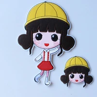1 pcs 3d cute a little girl in a hat patch for clothing sticker for children boy girl diy patches t shirt heat transfer badges