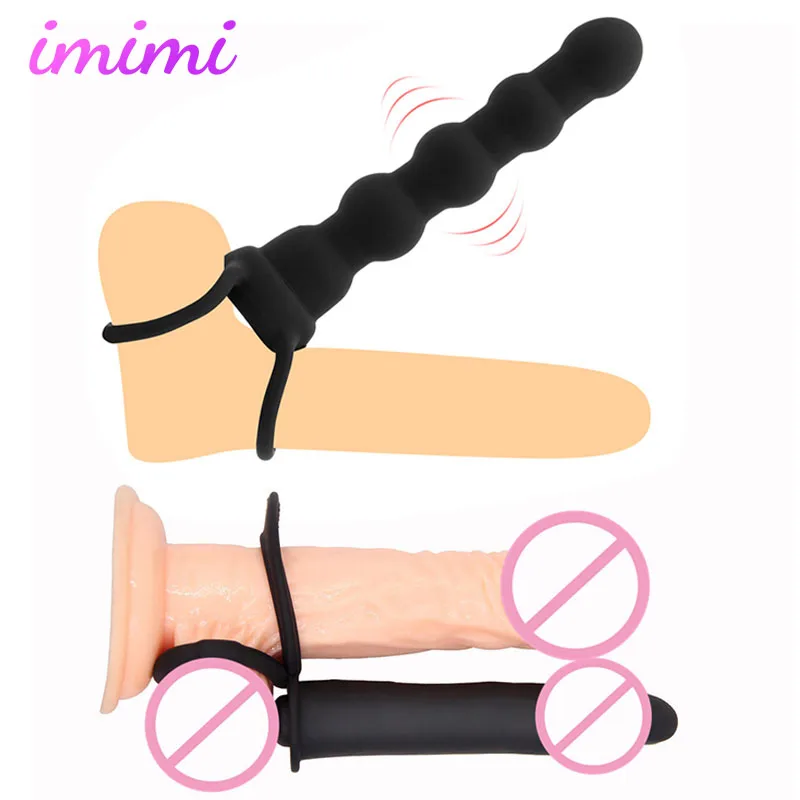 Анальная пробка вибратор двойное проникновение для массажа простаты Анальные