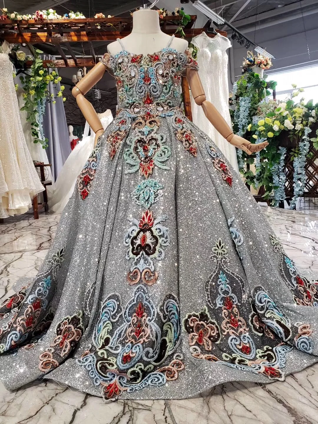 Великолепное Пышное Платье с цветочным узором для девочек особых случаев