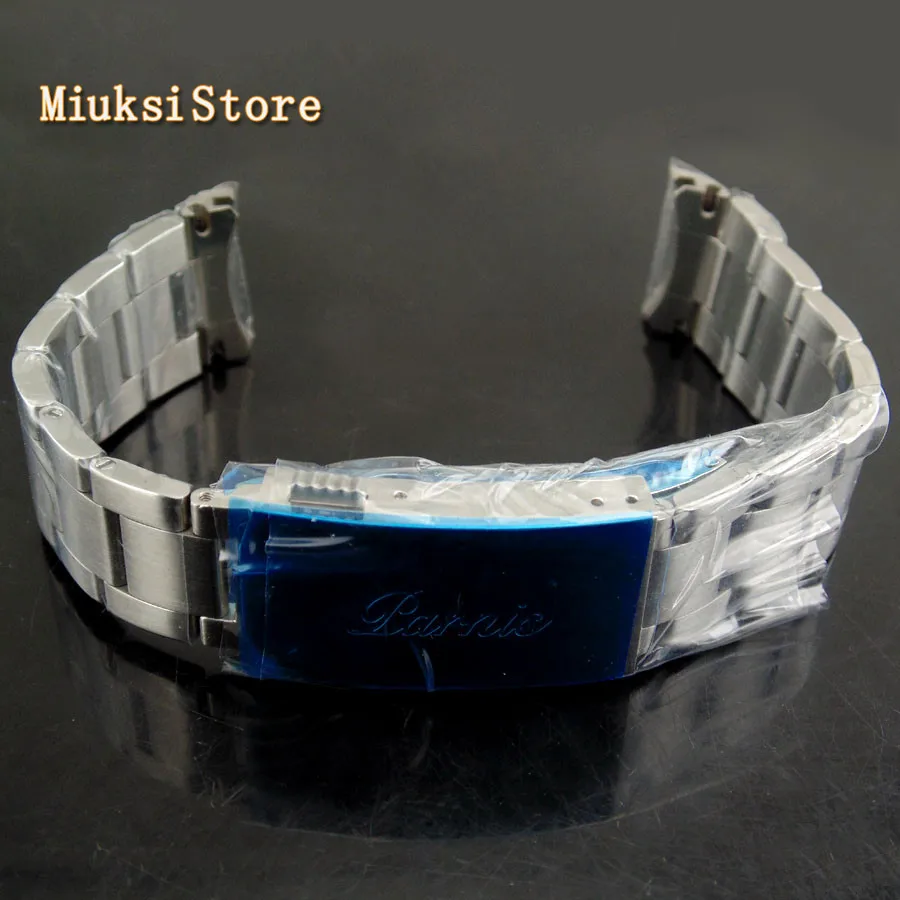 Parnis top 20mm silver steel bracelet watch band strap Fit 40mm | Наручные часы